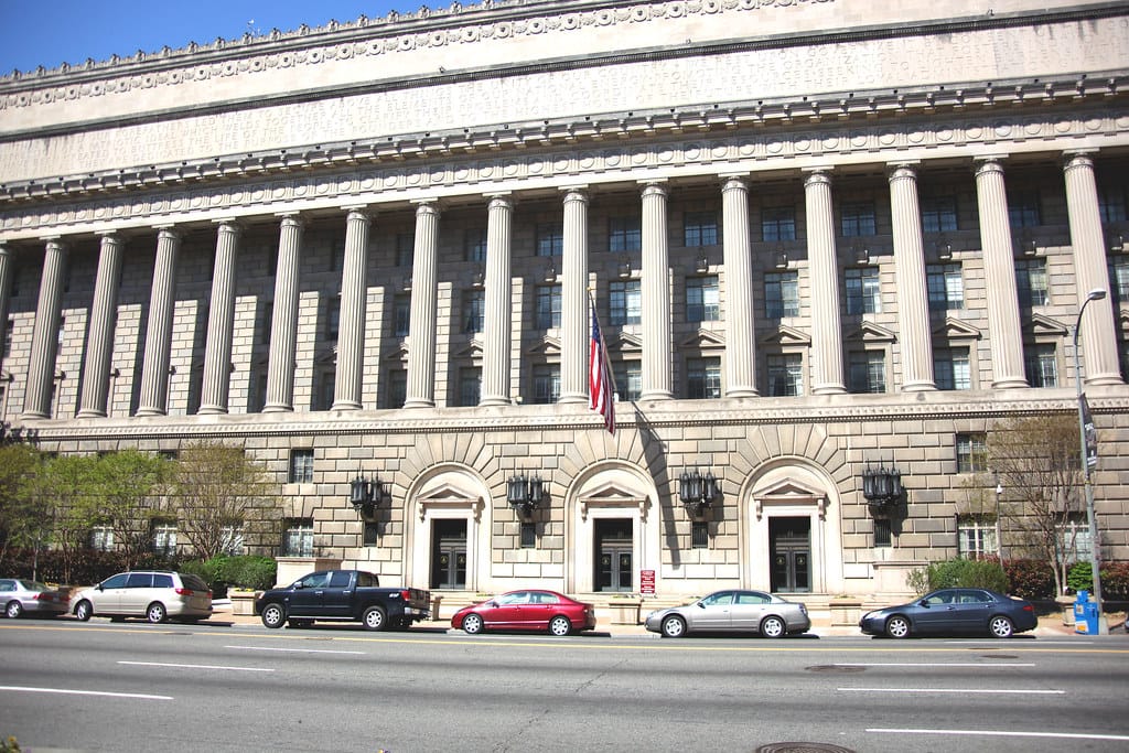 Civic office building facade